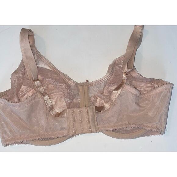 Wacoal | Retro Chic Full-Figure Underwire Bra Sz 38DD Beige/Nude Sheer - Picture 9 of 9